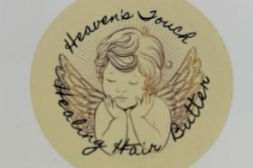 Heaven's Touch Hair Healing Balm is used to heal many common skin irritations including: alopecia, eczema, psoriasis, traction alopecia, inflamed scalp, dermatitis Ingredients: 100% Organic Shea Butter, Tea Tree oil, Castor Oil, Lavander Oil, Peppermint Oil, Bee's Wax, Sunflower oil